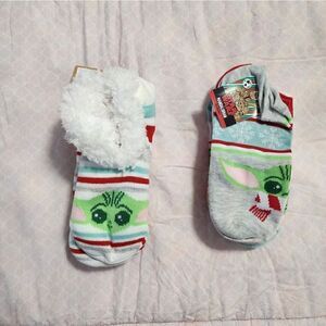 Nwt Christmas Star Wars Mandalorian Baby Socks Bundle, one size
